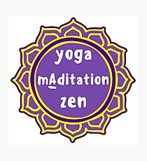 Violet Mandala and Sign 'Yoga Maditation Zen' for yogis Photographic Print