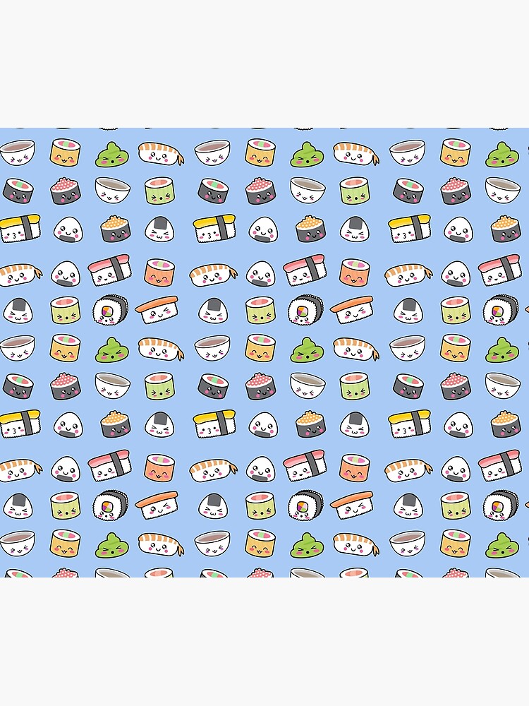 Happy kawaii sushi pattern by EuGeniaArt
