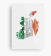 Ireland Typographic Map Flag Metal Print