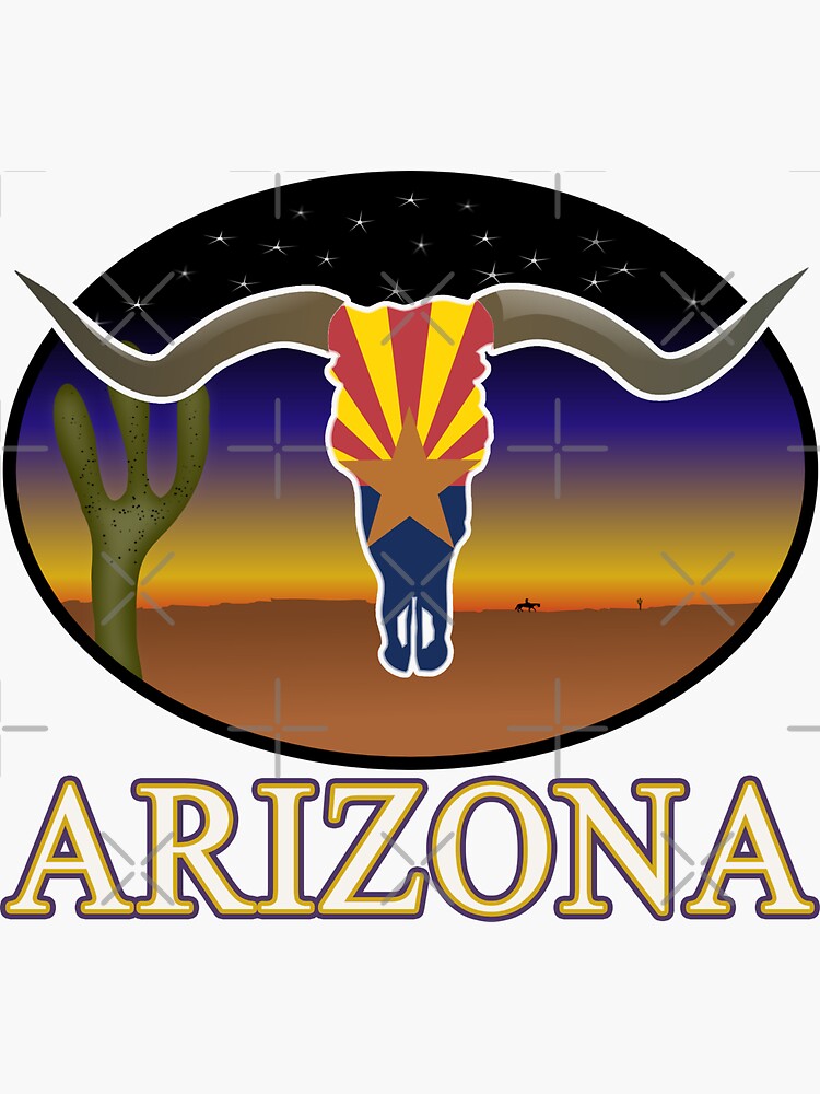"AZ Arizona State Flag Logo" Sticker by ThreadsNouveau Redbubble