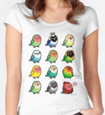 Chubby Lovebirds Tailliertes Rundhals-Shirt