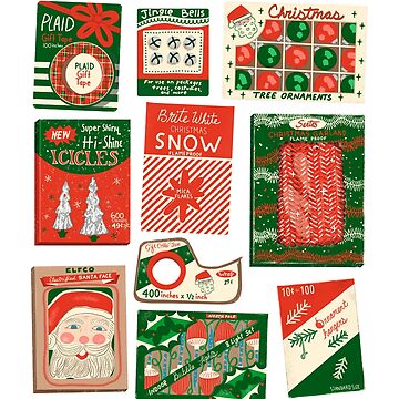 Retro Christmas Packaging Stickers