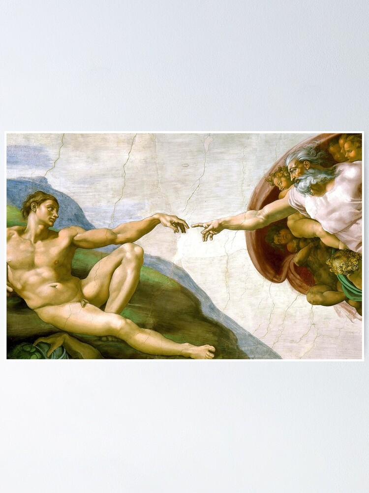 Touch Of God The Creation Of Adam Close Up Michelangelo 1510