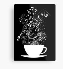 Cup of Music (White) Metal Print