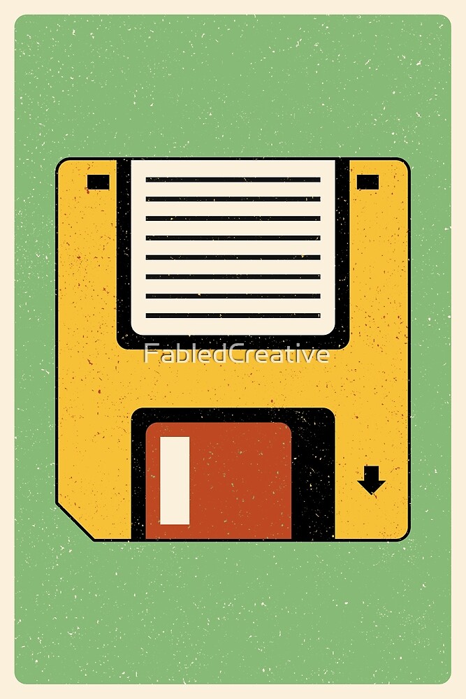 Floppy Disc Tech Retro Art By Fabledcreative Redbubble