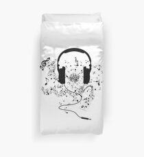 Kopfhörer und Musiknoten Bettbezug