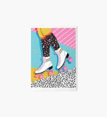 Steeze - 80s retro throwback rollerskating rink neon memphis 1980's vibes Art Board