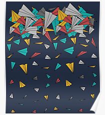 Flying paper planes Poster