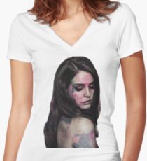 Flower Lana Women's Fitted V-Neck T-Shirt
