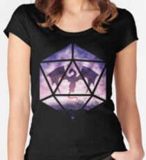 Lila Himmelsdrache D20 Tailliertes Rundhals-Shirt