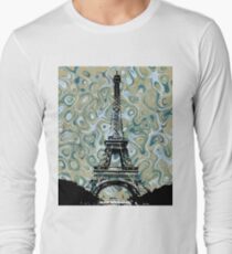 Eiffel Tower Marble Sky Long Sleeve T-Shirt