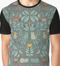 Swedish Folk Cats Graphic T-Shirt