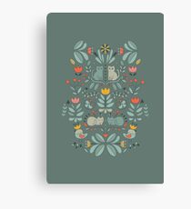 Swedish Folk Cats Canvas Print