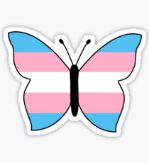 trans pride flag butterfly Sticker