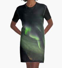 Auroral Wave Graphic T-Shirt Dress