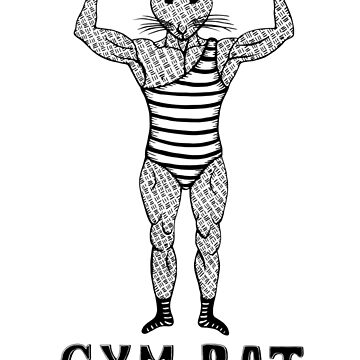 Strongman Bodybuilder Gym Rat - Line Drawing - Gym Rat - T-Shirt