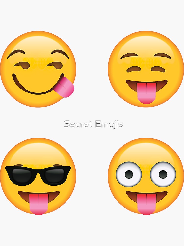 "Tongues Out Secret Emoji 4Pack funny meme" Sticker by