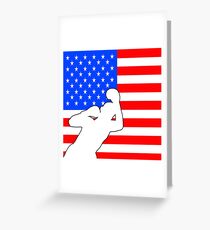 boxing American flag design Greeting Card