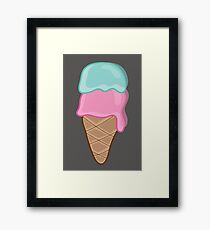I Love Retro Strawberry and Mint Ice-Cream Framed Print
