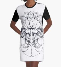 ornamental Lotus Graphic T-Shirt Dress