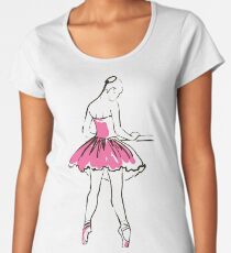sketch of girl's ballerina Women's Premium T-Shirt