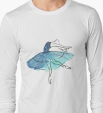 ballerina figure, watercolor Long Sleeve T-Shirt