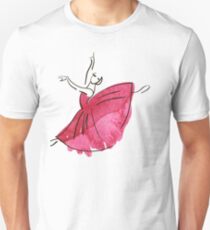Ballerina Figur, Aquarell Slim Fit T-Shirt