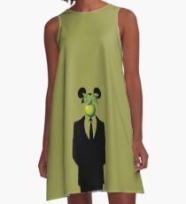 Margritte Banksy Mickey Rat A-Line Dress