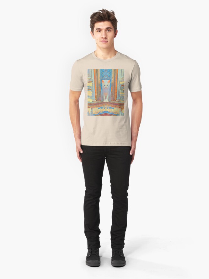 Alternate view of Symmetrical cat Slim Fit T-Shirt