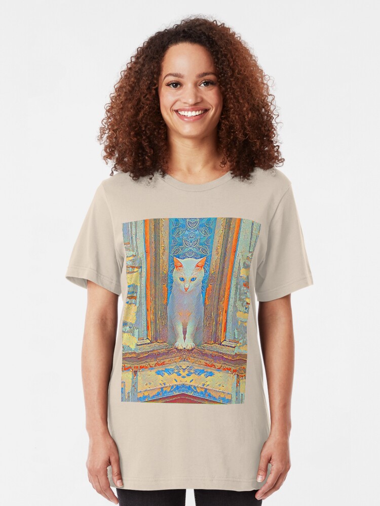 Alternate view of Symmetrical cat Slim Fit T-Shirt