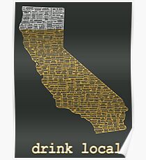 Lokales - Kalifornien-Bier-T-Shirt trinken Poster