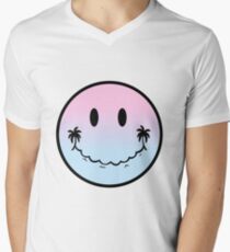 Emoji of a Wave Ombre V-Neck T-Shirt