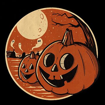 Vintage Halloween Pumpkin Scene Art Board Print for Sale by Pat