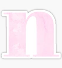 n - pink marble Sticker