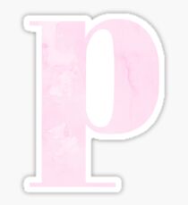 p - pink marble Sticker