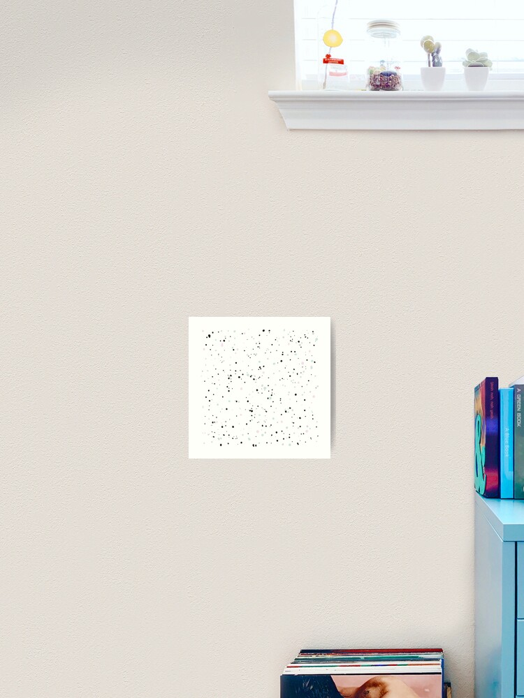 Pastel Mint Green Pink And Black Paint Dot Drops White Background