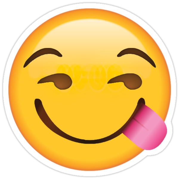 " Smirk Tongue Out Secret Emoji | funny internet meme" Stickers by
