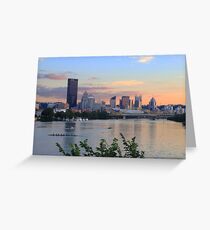 Rowers Sunset Greeting Card