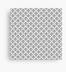 Damask Brocade in Monochrome Black and White Canvas Print