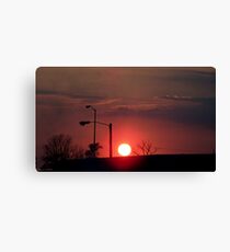 Street-Lights Sundown Canvas Print