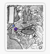 Urban Tapestry, abstract, pastel on paper Sticker