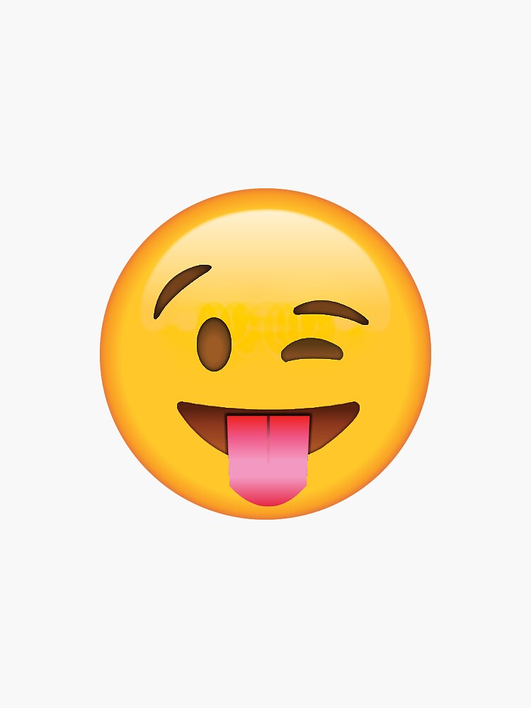 "Wink Tongue Out Secret Emoji | funny internet meme" Sticker by