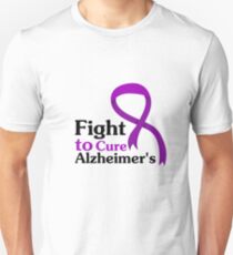 Alzheimers Disease Purple Ribbon Fight Unisex T-Shirt