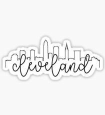 cityscape outline - cleveland Sticker