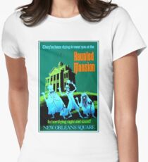NEW ORLEANS : Vintage Haunted Mansion Advertising Print Women's Fitted T-Shirt