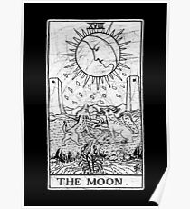 Die Mond Tarot Card - Major Arcana - Wahrsagerei - okkult Poster