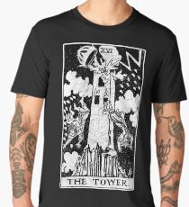 The Tower Tarot Card - Major Arcana - fortune telling - occult Men's Premium T-Shirt
