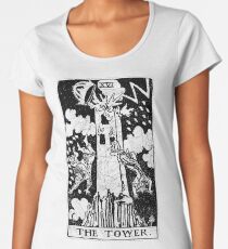 The Tower Tarot Card - Major Arcana - fortune telling - occult Women's Premium T-Shirt