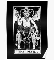 The Devil Tarot Card - Major Arcana - fortune telling - occult Poster