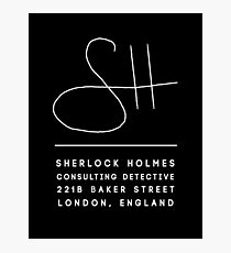 Sherlock Holmes Signature - White Photographic Print